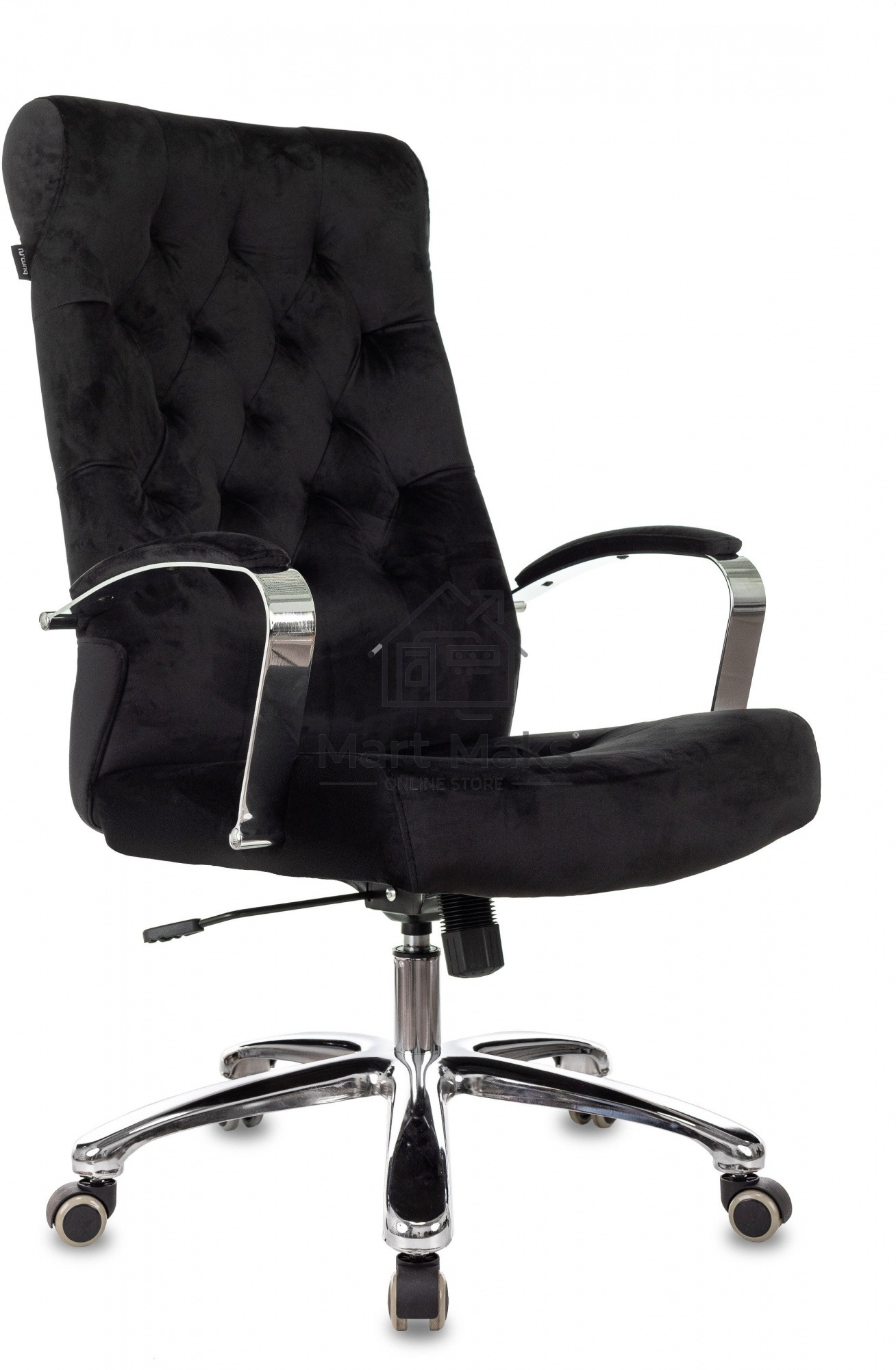 Кресло руководителя Бюрократ T-9928SL Fabric черный Italia Black, крестов. металл хром
