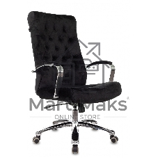 Кресло руководителя Бюрократ T-9928SL Fabric черный Italia Black, крестов. металл хром