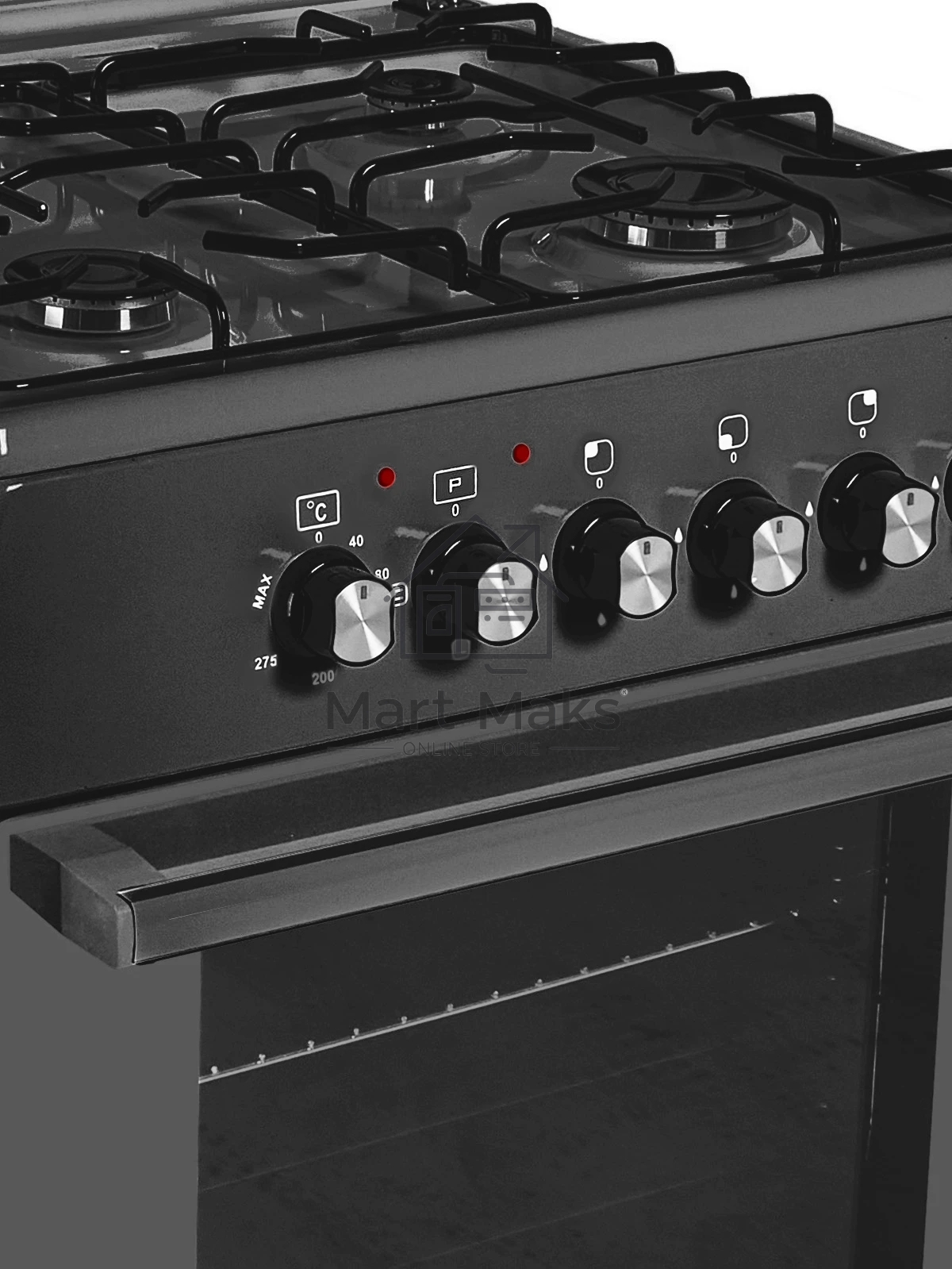 Плита комбинированная IDEAL L 110 черный, конфорок 4 газовых, духовка 65 л, 60 см x 85 см x 60 см