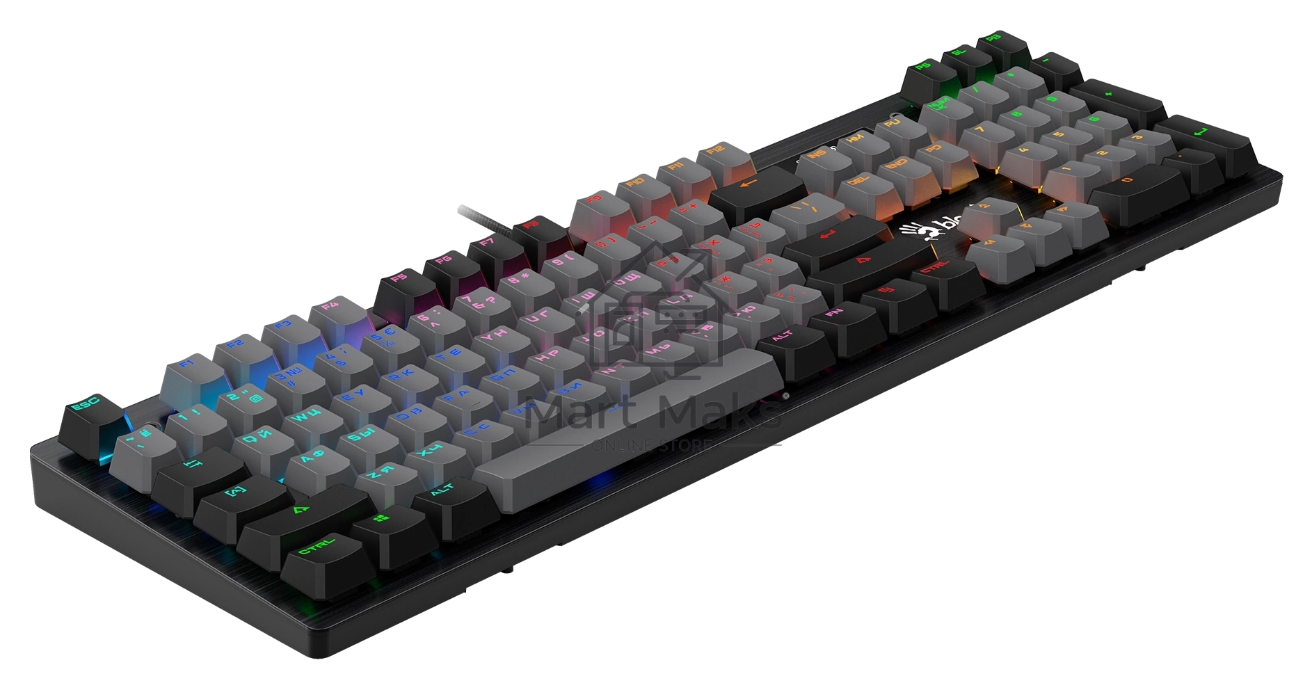 Клавиатура проводная A4Tech Bloody B828N USB черный/серый