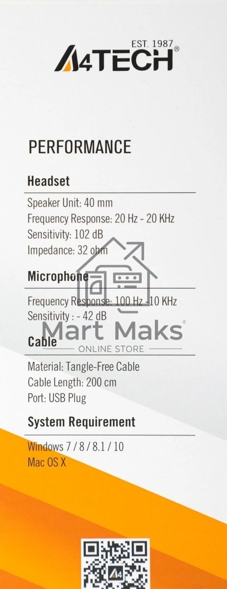 Гарнитура проводная с микрофоном A4Tech HU-30 черный 2м накладные USB оголовье