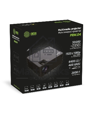 Проектор Cactus CS-PRM.04B.WUXGA-A LCD 400Lm ANSI (1920x1080) 2000:1 ресурс лампы:50000часов 1xUSB typeA 1xHDMI 2.5кг