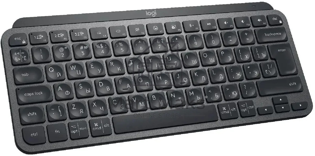 Клавиатура Logitech MX Keys Mini (920-010501) беспроводная, USB, Bluetooth/Радиоканал, темно-серый/черный