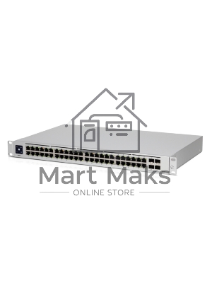 Коммутатор в стойкуUbiquiti UniFi Professional 48Port Gigabit Switch with Layer3 Features and SFP+ USW-Pro-48-EU , 48х 1G RJ45, 4х 10G SFP+
