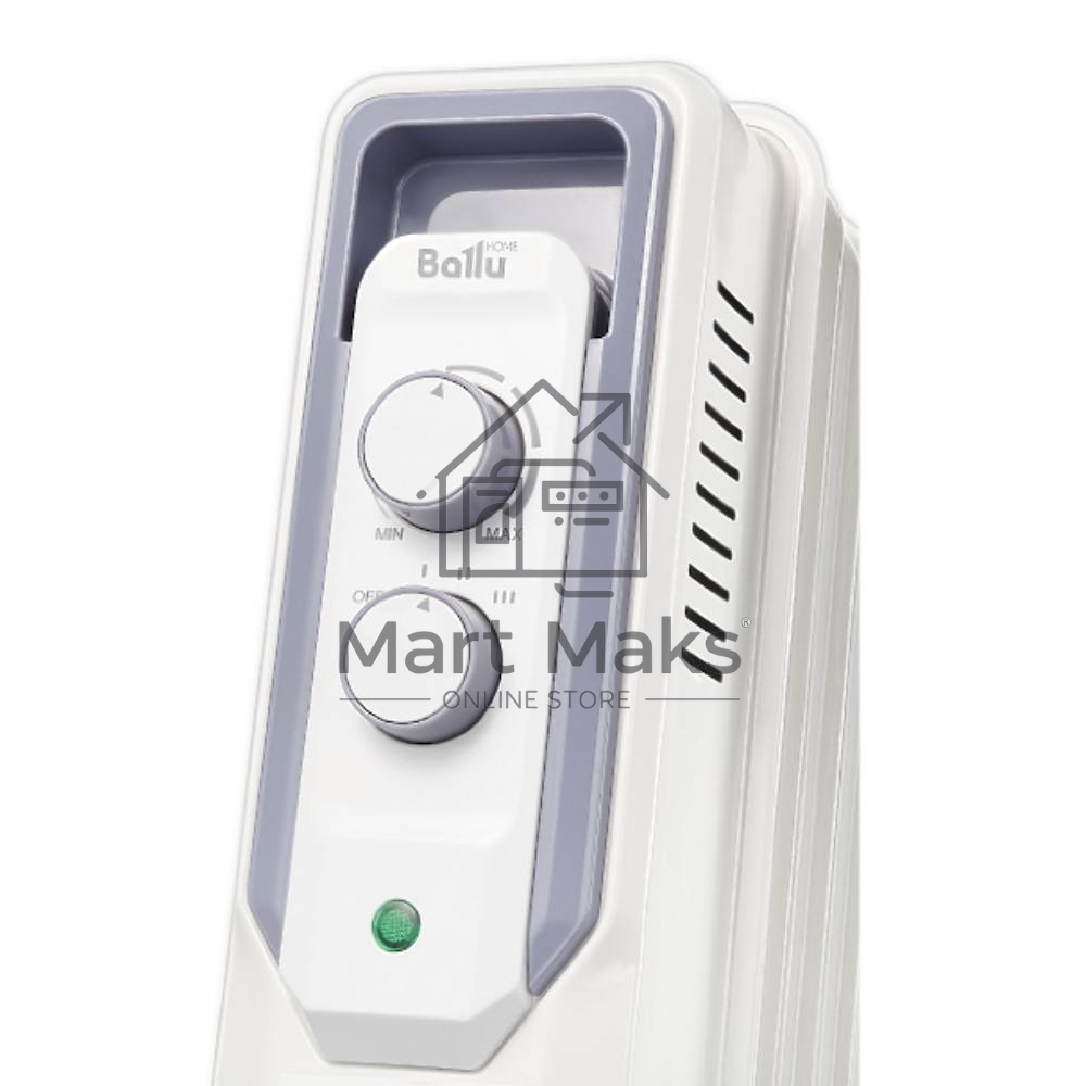 Масляный обогреватель Ballu CUBE BOH/CB-11W (11 секций), белый, 2200 Вт, 27 м2, механический термостат