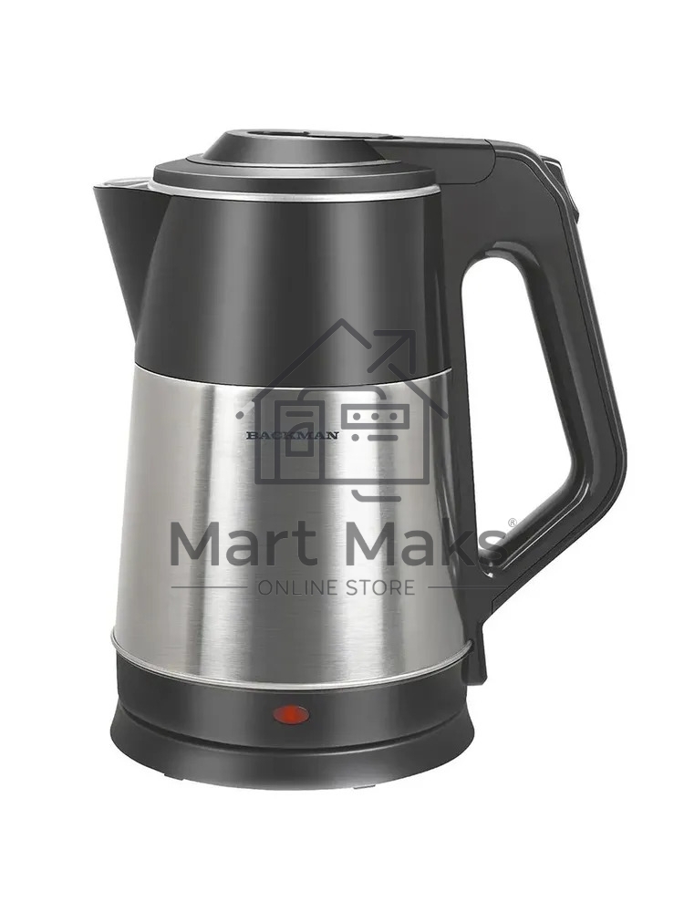 Чайник электрический BACKMAN BM-TEA 727 2,3 л, 2200 Вт, серебристый/черный