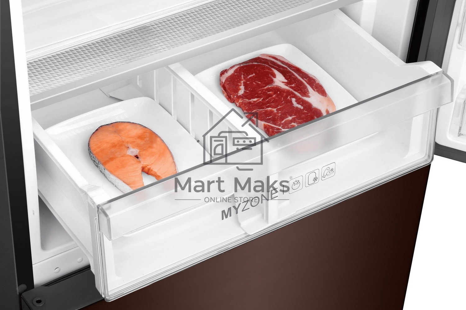 Холодильник Haier C4F740CLBGU1 коричневый двухкамерный 286/115л морозилка снизу, No Frost