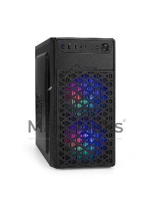 Компьютерный корпус Minitower ExeGate mEVO-7803-XP400 (mATX, БП XP400 с вент. 12см, 2*USB+1*USB 3.0, HD аудио, черный, 2 вент. 12см с RGb подсветкой)