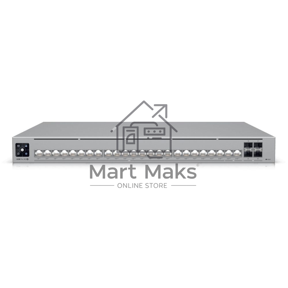 Kоммутатор PoE в стойку Ubiquiti UniFi Switch Pro HD 24 PoE, 22х 2.5G RJ45, 2х 10G RJ45, 4х 10G SFP+, раздача 600 Вт