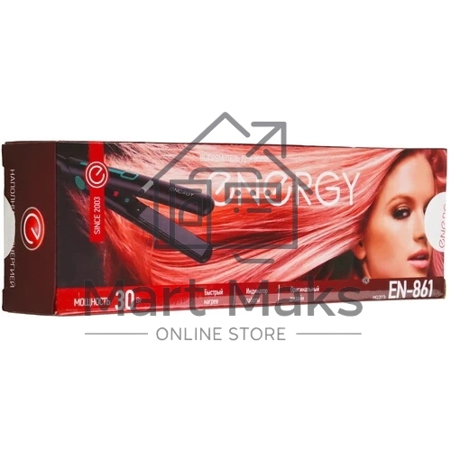 Выпрямитель для волос Energy EN-861 черный/зеленый, 18 мм, 220 °C, 1 режим