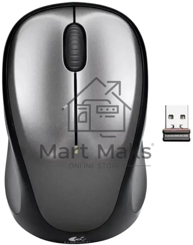 Мышь беспроводная Logitech M235n серый/черный, 1000 dpi, радиоканал, USB, кнопки - 3