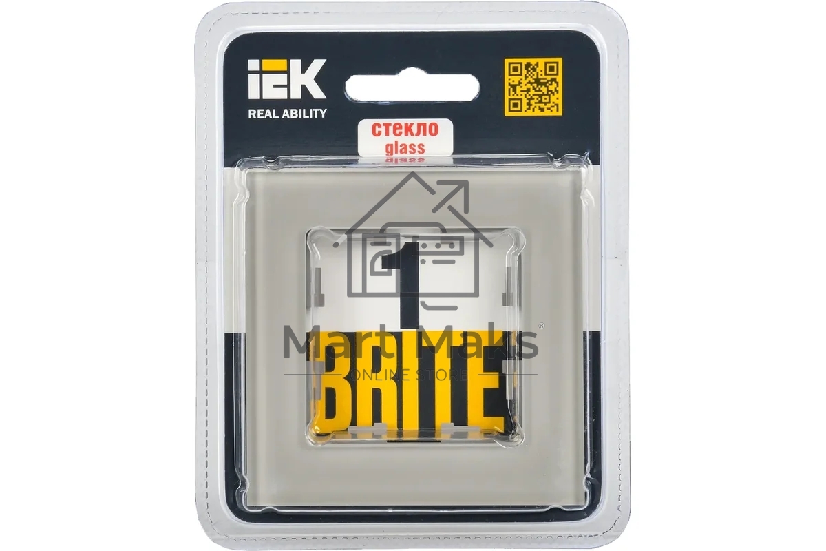 Рамка 1 -местная IEK BRITE РУ-1-2-БрД (BR-M12-G-K30) стекло дымчатый