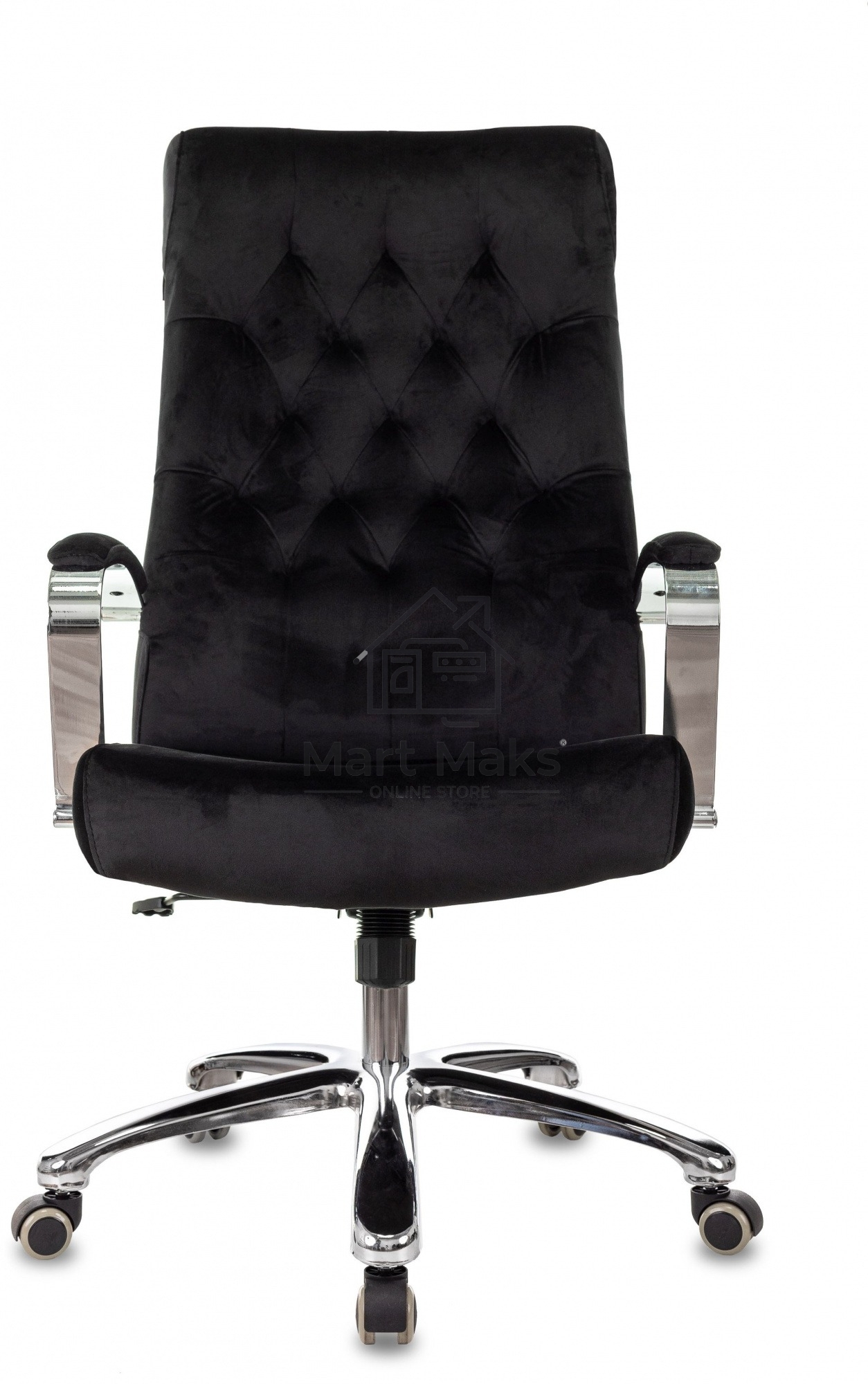 Кресло руководителя Бюрократ T-9928SL Fabric черный Italia Black, крестов. металл хром