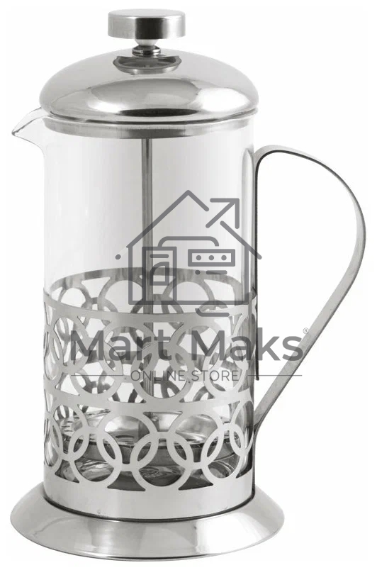 Чайник/кофейник MALLONY OLIMPIA, 600 мл, из жаропрочного стекла, в корп из нерж ст, T046-600ML (950137)