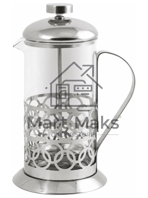 Френч-пресс MALLONY OLIMPIA, 600 мл, из жаропрочного стекла, в корп из нерж ст, T046-600ML (950137)