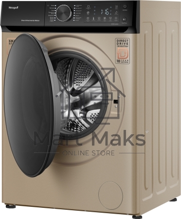Стиральная машина Weissgauff WM 59411 Direct Drive Inverter Steam Champagne золотистая, загрузка фронтальная 11кг, 1400 об/мин., класс: A+++