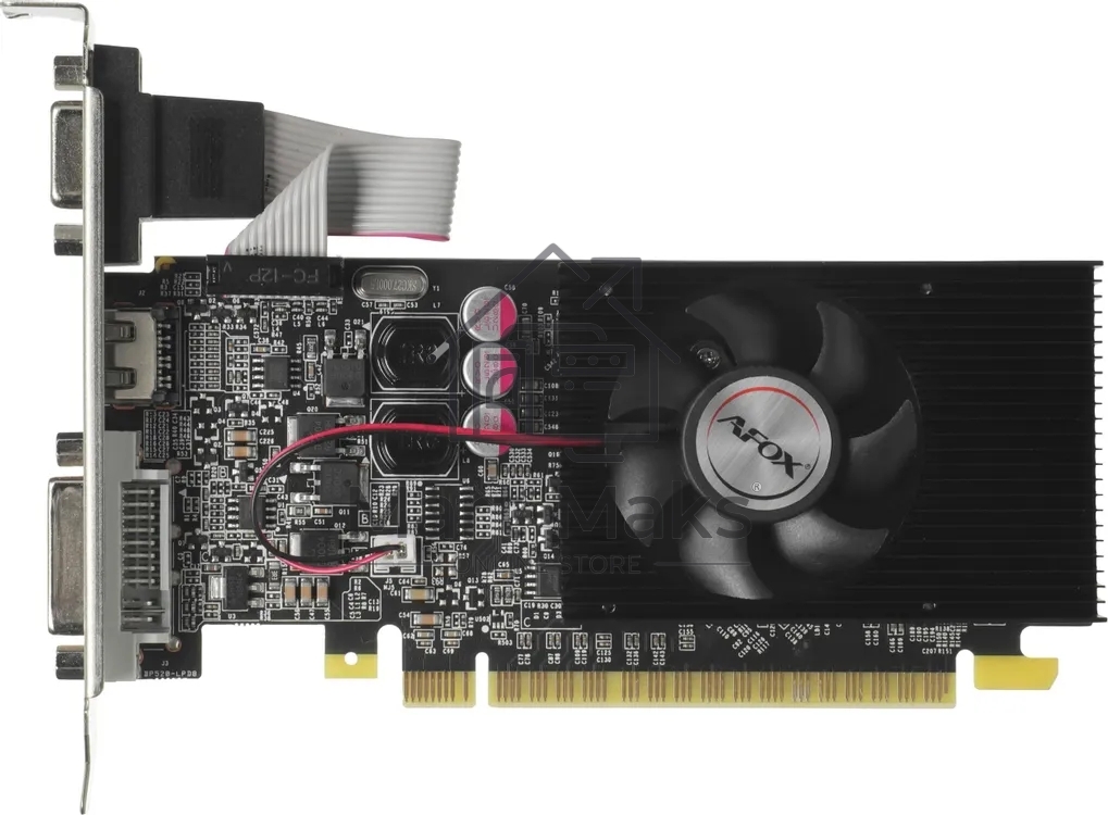Видеокарта AFOX GeForce GT 610, 2 GB DDR3, 64 bit, HDMI, DVI-D, VGA, GPU 810 MHz