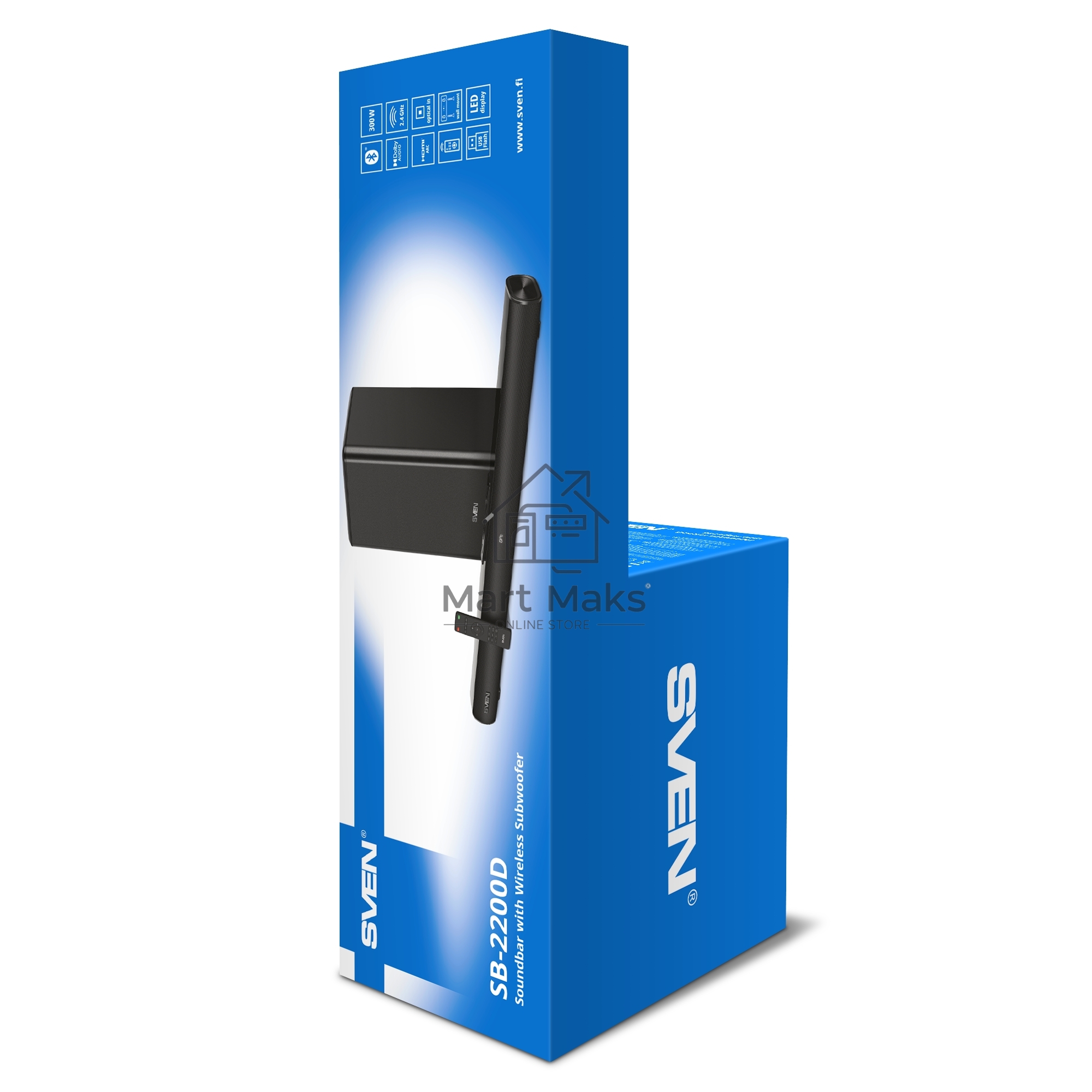 Саундбар Sven SB-2200D черный (2 x 60W, Bluetooth сабвуфер 180W, пульт ДУ, LED-дисплей, HDMI, USB)