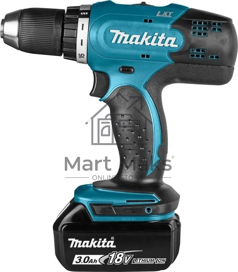 Дрель-шуруповерт аккумуляторная Makita DDF453RFE, Аккумуляторная, 18В, 2 АКБ, Кейс