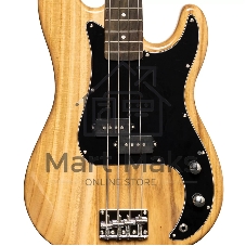 Бас-гитара STAGG SBP-30 NAT 4-х струнная форма Precision Bass, корпус павловния, гриф клен, накладка грифа палисандр, 20 ладов, мензура 867 мм, колки никелированные, бридж PB Classic, звукосниматели 1xPB, регуляторы 1x громкости, 1x тона, цвет натураль