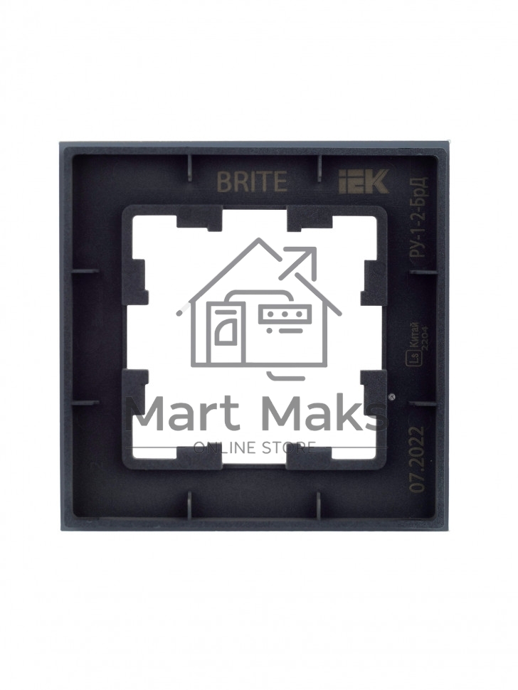 Рамка 1 -местная IEK BRITE РУ-1-2-БрД (BR-M12-G-K30) стекло дымчатый