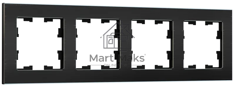 Рамка 4 -местная IEK BRITE РУ-4-1-БрЧ (BR-M42-M-K02) металл черный
