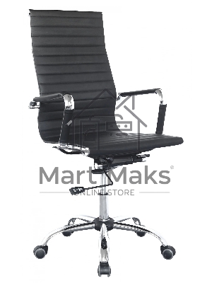 Кресло руководителя Бюрократ CH-883/BLACK черный, искусственная кожа, крестовина хром