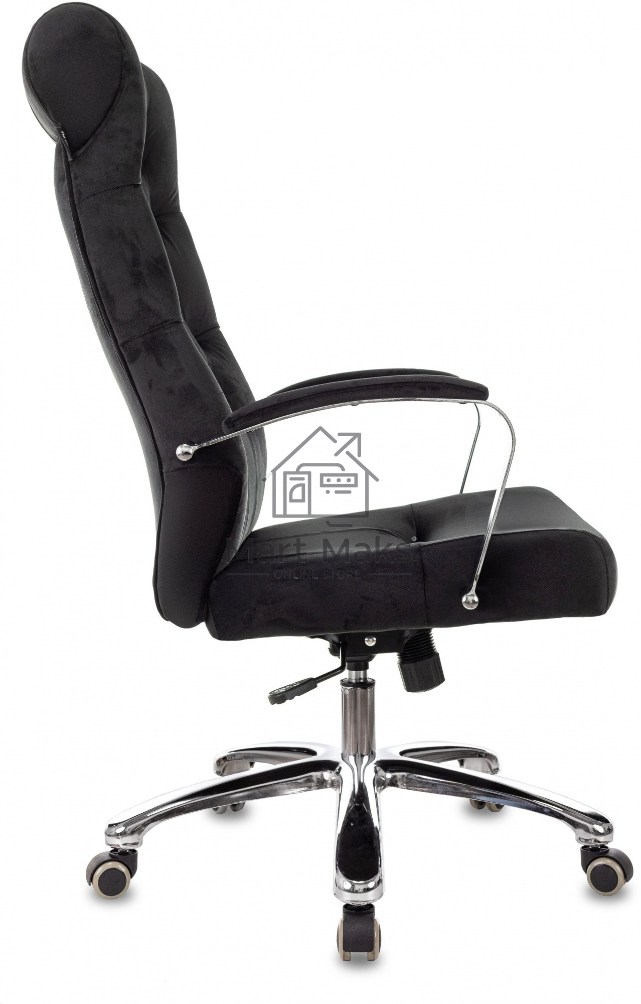 Кресло руководителя Бюрократ T-9928SL Fabric черный Italia Black, крестов. металл хром