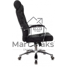 Кресло руководителя Бюрократ T-9928SL Fabric черный Italia Black, крестов. металл хром