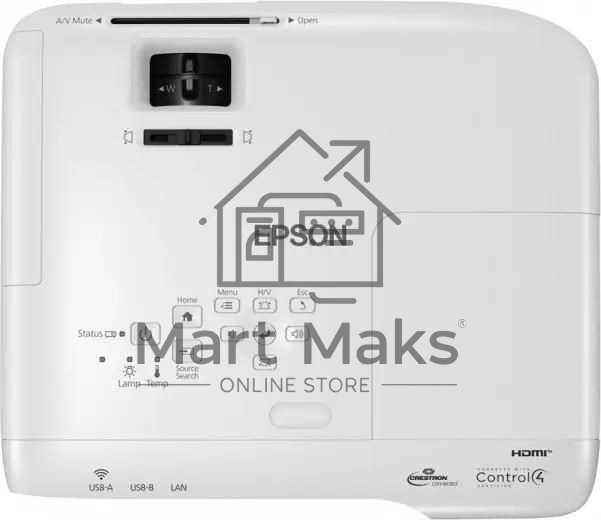 Проектор Epson EB-992F белый (LCD, 1920х1080, 4000Lm, 16000:1, Wi-fi, Miracast,3.1 kg) (V11H988040)