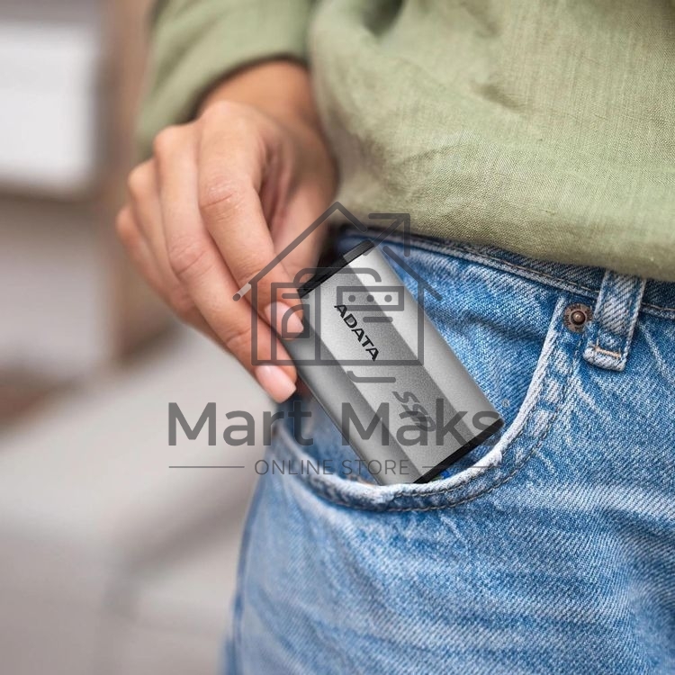 Внешний SSD ADATA SD810, 4Tb, USB 3.2 Gen 2x2 Type-C, R/W 2000/2000, серебристый