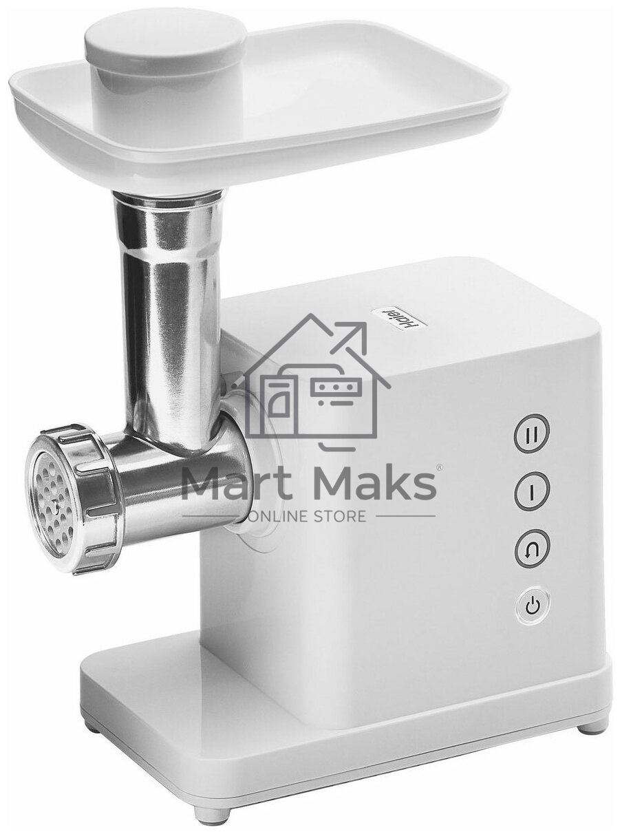Мясорубка электрическая Haier HG-600 белый, 900 Вт, 2.7 кг/мин, реверс, защита от перегрузки, насадки - 4