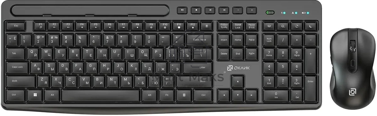 Клавиатура + мышь Оклик S275W клав:черный мышь:черный USB беспроводная slim Multimedia (1993113)