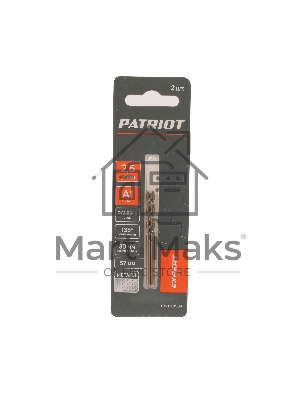 Сверло PATRIOT EXPERT по металлу, Р6М5К5, 2,5 мм, 2шт в блистере