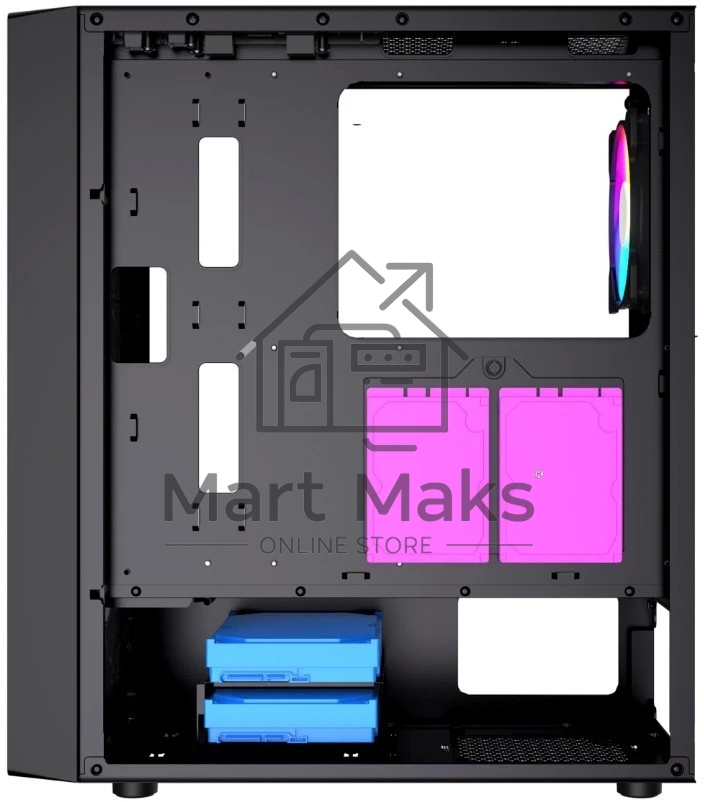 Компьютерный корпус Powercase Mistral Evo, Tempered Glass, 1x 120mm PWM ARGB fan + ARGB Strip + 3x 120mm PWM non LED fan, черный, ATX (CMIEB-F4S)