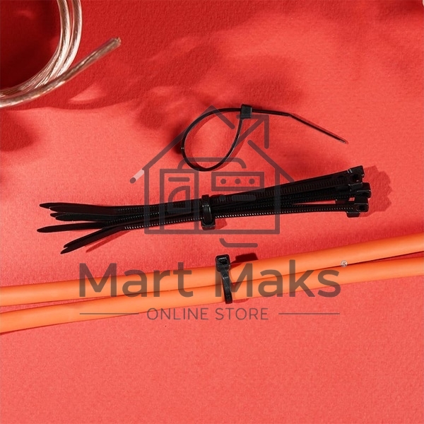 Хомут-стяжка кабельная нейлоновая Rexant 100 x2,5 мм, черная, упаковка 100 шт.