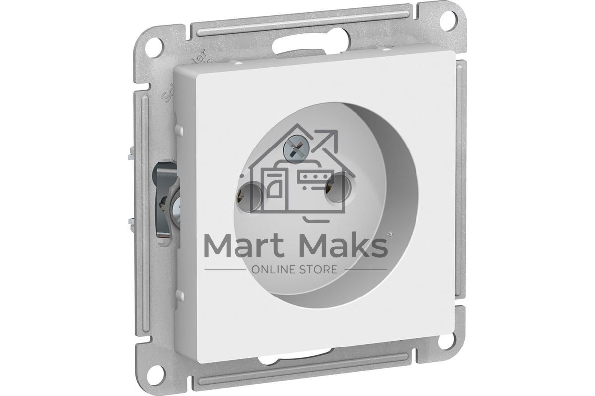 Механизм розетки 1-м СП AtlasDesign без заземл. 16А белый, SchE ATN000141