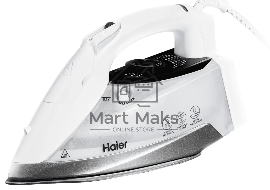 Утюг Haier HI-502 белый, 2700 Вт, 45 г/мин, 200 г/мин, 380 мл