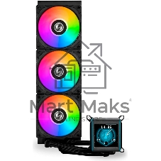 Система жидкостного охлаждения Lian Li GA II LCD 360 Black, 360 мм, 3x120 мм, 300-2450 об/мин, 30 дБ, 4-pin PWM, ЖК-дисплей, ARGB, черный