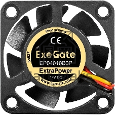 Вентилятор корпусной ExeGate ExtraPower EP04010B3P, 40x40 мм, 7800 об/мин, 38 дБ, 3 pin, без подсветки