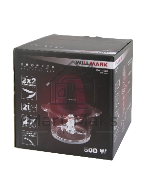 Измельчитель Willmark WMC-7088 (500Вт., стекл. чаша 2л., двойн. лезвия., рез. основание) пурпурный
