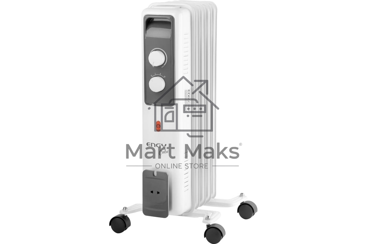 Масляный обогреватель ENGY EN-2605 Cube (5 секций) белый, 1000 Вт, 10 м2, термостат
