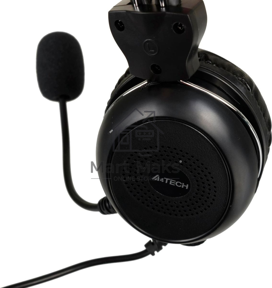 Гарнитура проводная с микрофоном A4Tech HU-30 черный 2м накладные USB оголовье
