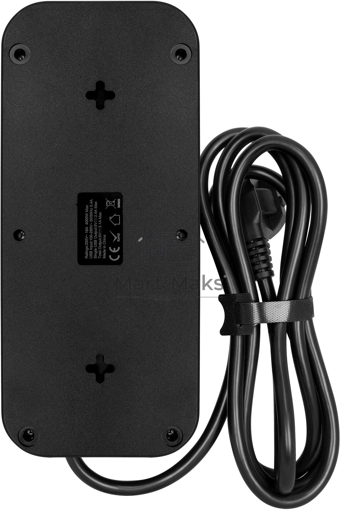 Сетевой фильтр Powercom SP-08 USB03AB 1,8 m 1.8м (8 розеток) черный (коробка)