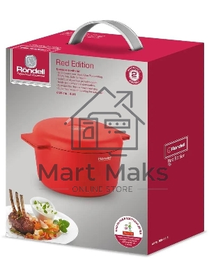Кастрюля Rondell Red Edition RDA-1118, 4.6л, 24см, с крышкой, красный