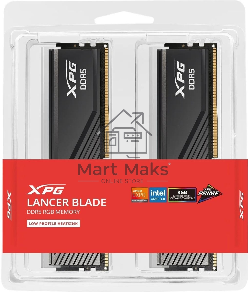 Оперативная память XPG Lancer Blade, DDR5, 32GB (2x16GB), 6000MHz, CL34, DIMM, с радиаторами, RGB, черный