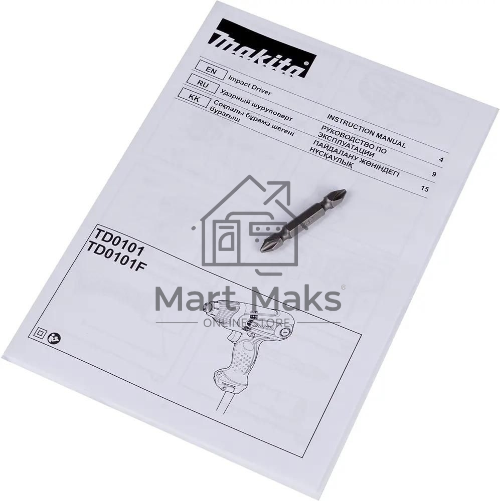 Дрель-шуруповерт сетевой Makita TD0101F, Сетевой, 230Вт, Ударный