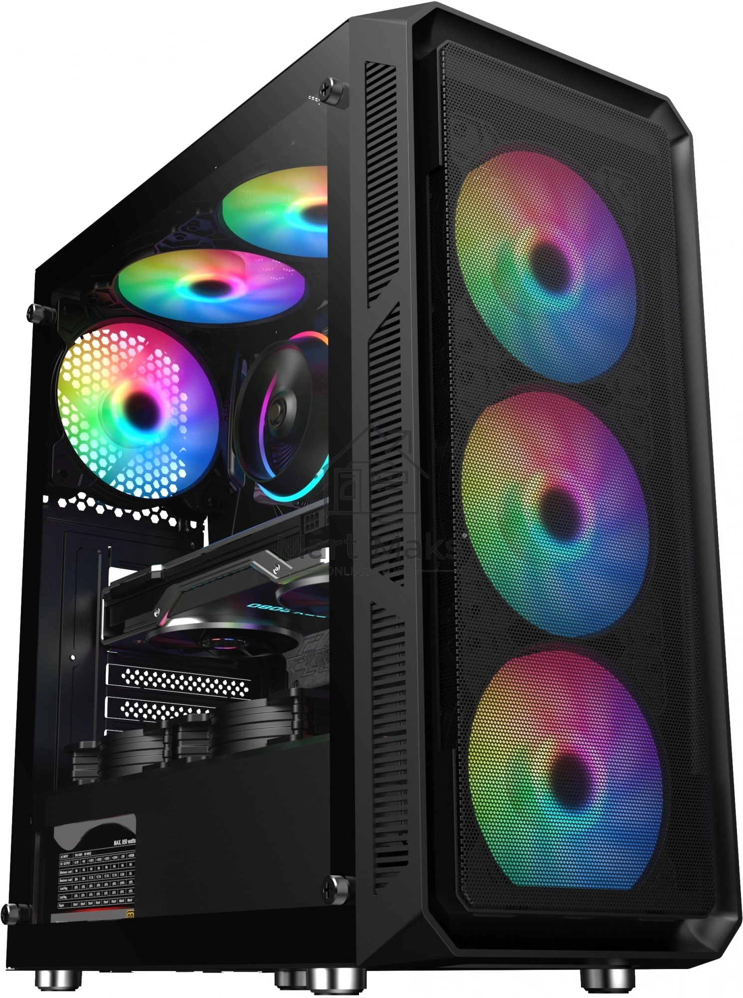 Компьютерный корпус Оклик OCC-MD301 черный без БП ATX 6x120mm 2xUSB2.0 1xUSB3.0 audio bott PSU