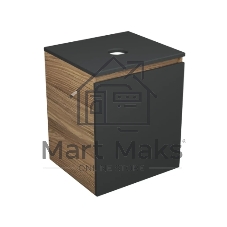 Тумба Bau Dream Blackwood 50 графит, раковина BAU Nimb 51х41 белая