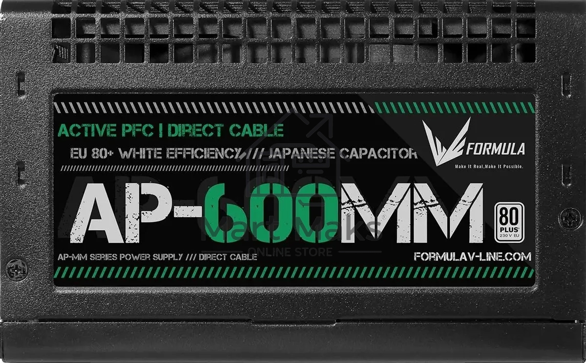 Блок питания Aerocool / Formula ATX 600W AP-600ММ 80 PLUS WHITE (20+4pin) APFC 120mm fan 6xSATA RTL
